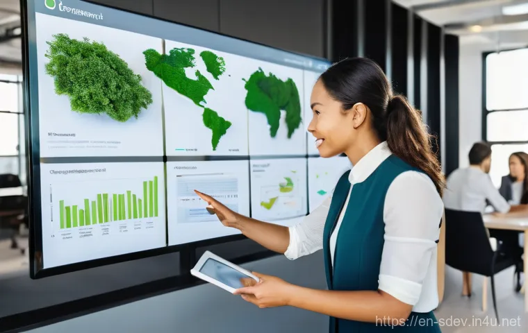 지속가능발전 전문가의 커리어 패스 - **Corporate Sustainability & ESG Focus**
    A diverse team of five professionals (mixed genders, va...