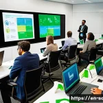 Home 20 지속가능발전 전문가의 경력 관리 팁 - A professional setting showing a diverse group of sustainability experts engaged in a collaborative ...